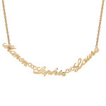 Collier en plaqu or chane maille forat avec dcoupe anglaise 3 prnoms - longueur 40cm + 3cm de rallonge ...