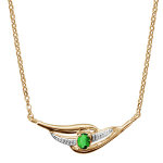 Collier en plaqu or chane avec pendentif 2 brins torsads dont 1 lisse et l'autre orn d'oxydes blancs ...