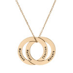 Collier en plaqu or chane avec pendentif anneaux fixs  graver 40 + 5cm