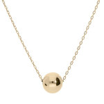 Collier en plaqu or chane avec pendentif boule lisse 40 + 5cm