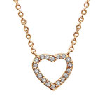 Collier en plaqu or chane avec pendentif coeur pais ajour orn d'oxydes blancs - longueur 39, 5cm ...