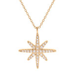 Collier en plaqu or chane avec pendentif toile oxydes blancs sertis 40 + 4cm