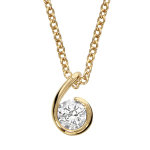 Collier en plaqu� or cha�ne avec pendentif forme escargot avec oxyde blanc au milieu - longueur 40cm ...