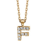 Collier en plaqu� or cha�ne avec pendentif initiale f orn�e d'oxydes blancs - longueur 45cm