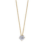 Collier en plaqué or chaîne avec pendentif oxyde blanc serti 4 griffes - longueur 45cm Collier en plaqué or chaîne avec pendentif oxyde blanc serti 4 griffes - longueur 45cm