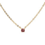 Collier en plaqué or chaîne avec pendentif pierre véritable grenat 3mm 38 + 5cm Collier en plaqué or chaîne avec pendentif pierre véritable grenat 3mm 38 + 5cm