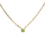 Collier en plaqué or chaîne avec pendentif pierre véritable péridot 3mm 38 + 5cm Collier en plaqué or chaîne avec pendentif pierre véritable péridot 3mm 38 + 5cm