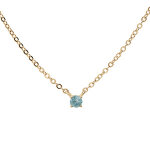 Collier en plaqué or chaîne avec pendentif pierre véritable topaze bleu 3mm 38 + 5cm Collier en plaqué or chaîne avec pendentif pierre véritable topaze bleu 3mm 38 + 5cm