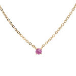 Collier en plaqué or chaîne avec pendentif pierre véritable tourmaline rose 3mm 38 + 5cm Collier en plaqué or chaîne avec pendentif pierre véritable tourmaline rose 3mm 38 + 5cm
