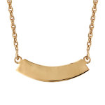 Collier en plaqu or chane avec pendentif plaque prnom  graver en demi lune - longueur 40cm