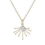 Collier en plaqué or chaîne avec pendentif soleil pierre nacre véritable 42 + 3cm Collier en plaqué or chaîne avec pendentif soleil pierre nacre véritable 42 + 3cm