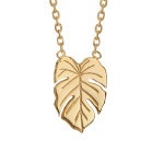 Collier plaqu� or feuille bananier - longueur 37 + 4cm