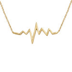 Collier plaqu� or pendentif ligne de vie - longueur 40 + 4cm