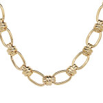 Collier en plaqu or grosses mailles ovales 41 + 6cm