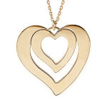 Collier en plaqu or jaune avec pendentif coeur  graver 1, 2, 3 ou 4 prnoms 40 + 5cm