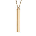 Collier en plaqu or jaune avec pendentif tube 4 faces  graver 1, 2, 3 ou 4 prnoms 40 + 5cm