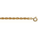 Collier en plaqu or maille corde - longueur 70cm