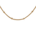 Collier en plaqu or maille gourmette avec boules 42cm rglable 36cm