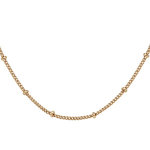 Collier en plaqu or maille gourmette avec boules 60cm rglable 55cm