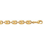Collier en plaqu or maille grains de caf - largeur 7mm et longueur 50cm