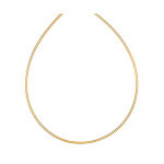 Collier en plaqu or maille omga ronde - largeur 1, 7mm et longueur 42cm
