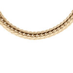 Collier en plaqué or maille serpent 3. 5mm léger bombé de chaque côté longueur 42cm Collier en plaqué or maille serpent 3. 5mm léger bombé de chaque côté longueur 42cm