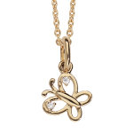 Collier en plaqué or avec pendentif papillon ajouré et oxydes blancs 36 + 2cm Collier en plaqué or avec pendentif papillon ajouré et oxydes blancs 36 + 2cm