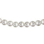 Collier en plaqu or et perles swarovski blanches de 5mm - longueur 45cm + 5cm de rallonge