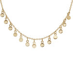 Collier en plaqu or ras du cou pampilles lisses 40 + 4cm