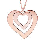 Collier en plaqu or rose avec pendentif coeur  graver 1, 2, 3 ou 4 prnoms 40 + 5cm