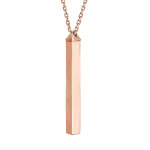 Collier en plaqu or rose avec pendentif tube 4 faces  graver 1, 2, 3 ou 4 prnoms 40 + 5cm