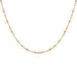 Collier en plaqu� or twist et boules - 40 + 7cm