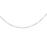 Collier sautoir en argent rhodié chaîne avec olives couleur blanche 60 + 10cm Collier sautoir en argent rhodié chaîne avec olives couleur blanche 60 + 10cm