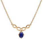 Collier en vermeil chaîne avec pendentif infini lisse et saphir véritable 42 + 3cm Collier en vermeil chaîne avec pendentif infini lisse et saphir véritable 42 + 3cm