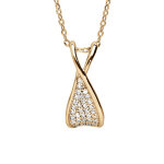 Collier en vermeil chane avec pendentif torsade oxydes blancs sertis 43 + 2cm