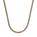 Collier en vermeil cha�ne tube serpent pour coulissant - 43cm fermoir mousqueton