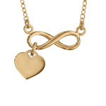 Collier en vermeil motif infini et pampille coeur - 40 + 5cm Collier en vermeil motif infini et pampille coeur - 40 + 5cm