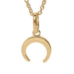 Collier en vermeil pendentif croissant de lune lisse - 40 + 4cm