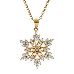 Collier en vermeil pendentif flocon de neige - 42 + 3cm