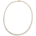 Collier en vermeil riviere d'oxydes blancs sertis en chute 42cm