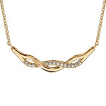 Collier en vermeil torsade oxydes blancs sertis - 42 + 3cm