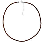 Cordon en cuir tress noir pour charms homme grand modle - longueur 45cm + 5cm