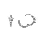 Croles en acier 11mm articule motif coeur avec oxyde blanc