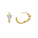 Croles en acier dor jaune 11mm articule motif coeur en oxyde blanc