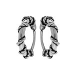 Créoles en acier patiné balinaises avec fil torsadé enroulé diamètre 13mm Créoles en acier patiné balinaises avec fil torsadé enroulé diamètre 13mm
