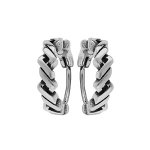 Créoles en acier patiné balinaises torsades diamètre 14mm Créoles en acier patiné balinaises torsades diamètre 14mm