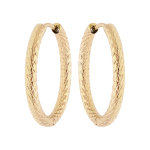 Cr�oles en acier et pvd jaune fantaisie motif �pis en 23mm