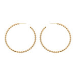 Cr�oles en acier et pvd jaune fantaisies torsad�es diam�tre 52mm