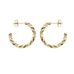 Créoles en acier et pvd jaune torsade 24mm et fermoir poussette Créoles en acier et pvd jaune torsade 24mm et fermoir poussette