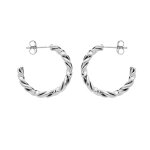 Créoles en acier torsade 24mm et fermoir poussette Créoles en acier torsade 24mm et fermoir poussette